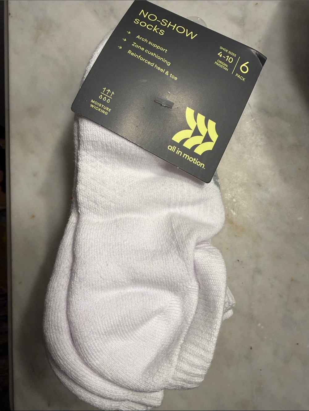 all in motion White Men’s No-Show Athletic Socks (6 Pack)